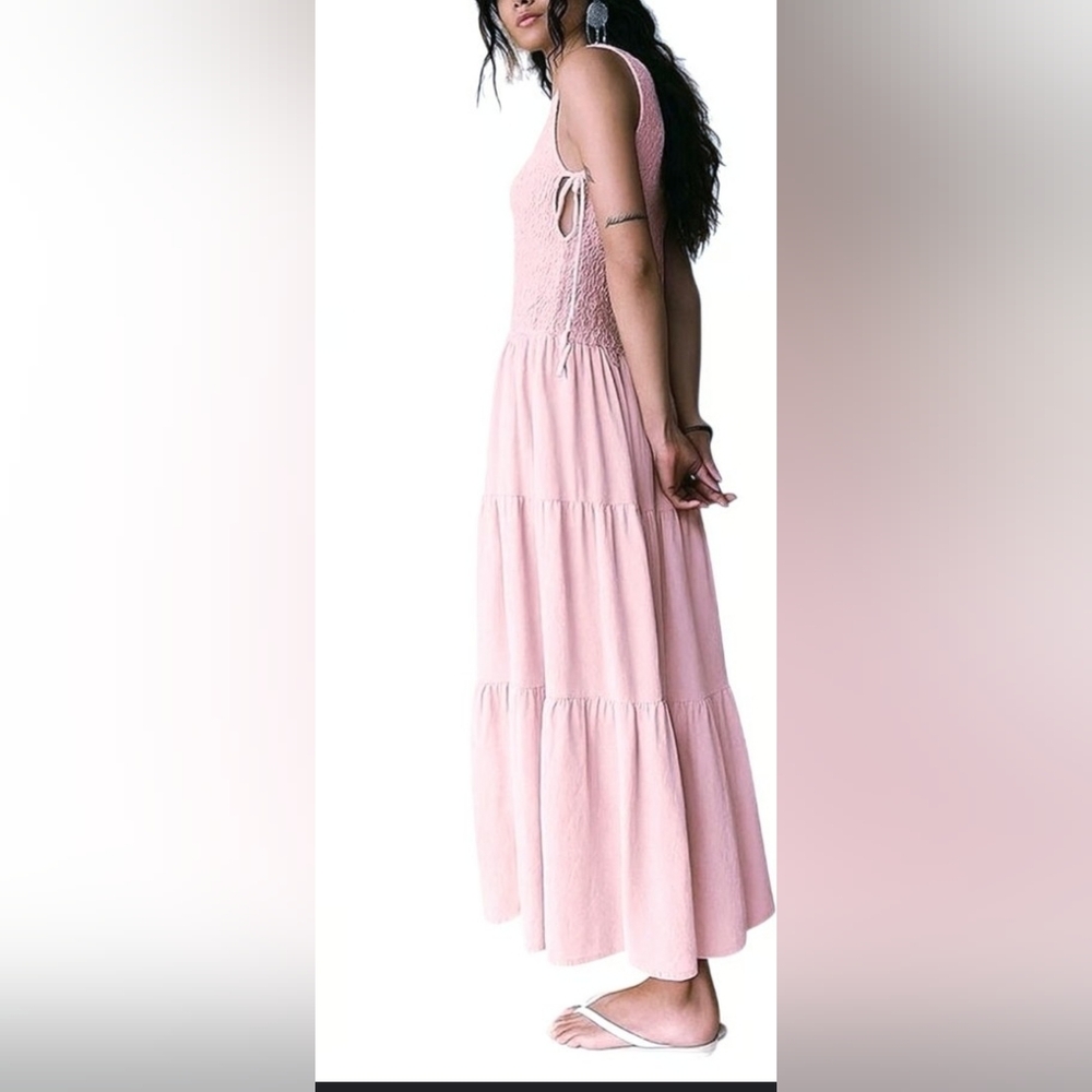 Free People Pink Sleeveless Maxi Dress Size Medium